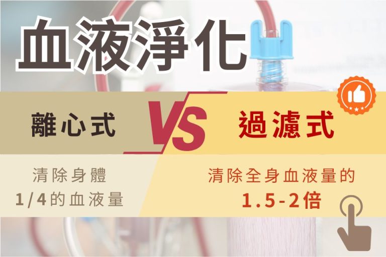 血液淨化:離心式 vs 過濾式,了解兩種清除方式與效果差異。